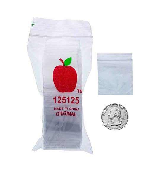 Mini Zip Lock Baggies 1.25" x 1.25" 10 Bundles Of 100 Bags Per Bundle