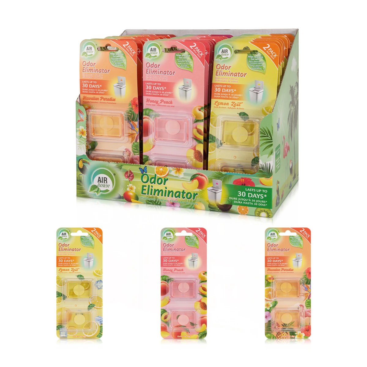 Air Fusion Fruit Scent Bin Freshener 2 Pack 0.17oz 36/display