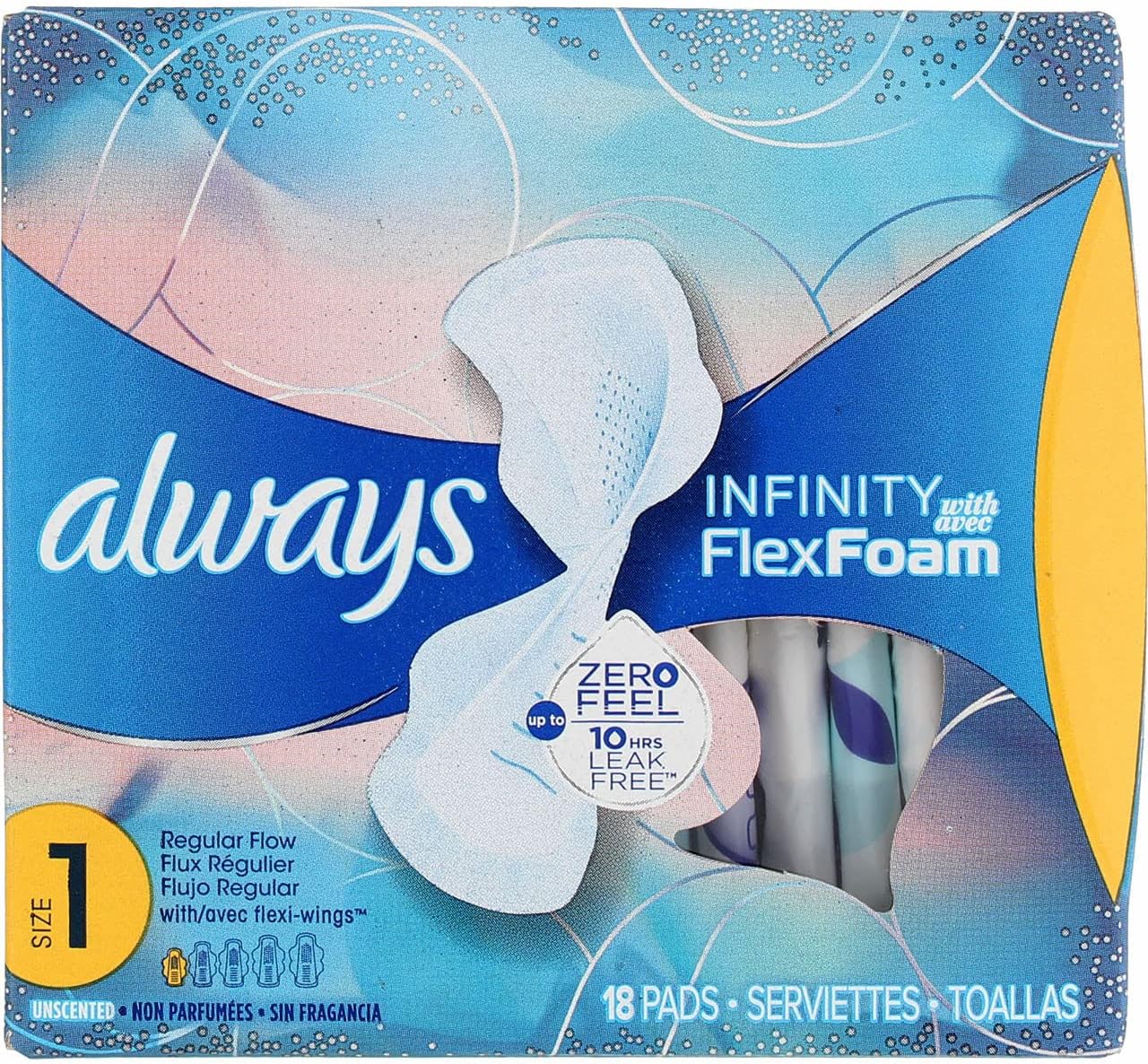Always Flex Foam Sz 1 18ct, 12/bx