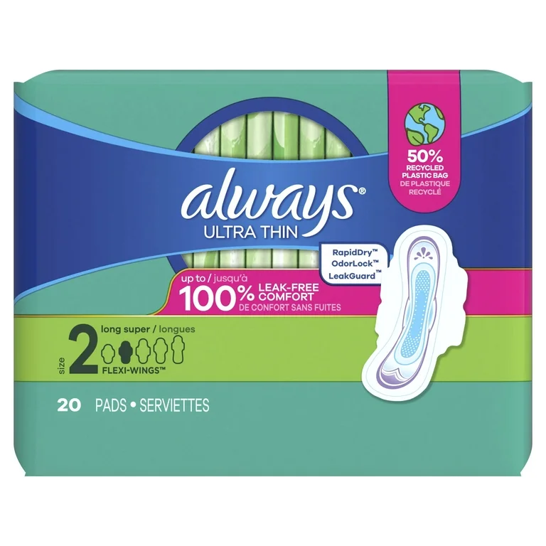 Always Ultra Thin w/Wings Sz 2 20ct, 12/bx