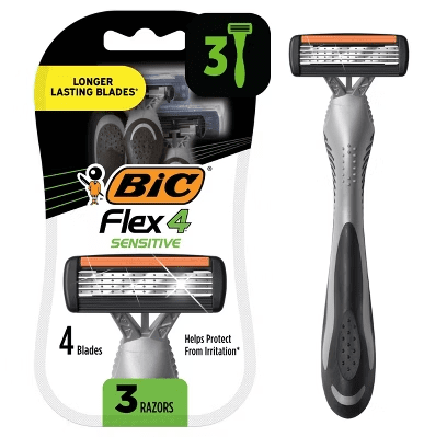 Bic Flex Sensitive 4 Blade Razor 3ct 6/bx