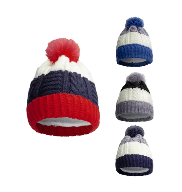 Boy's Pom-Pom Winter Hat 12/bx