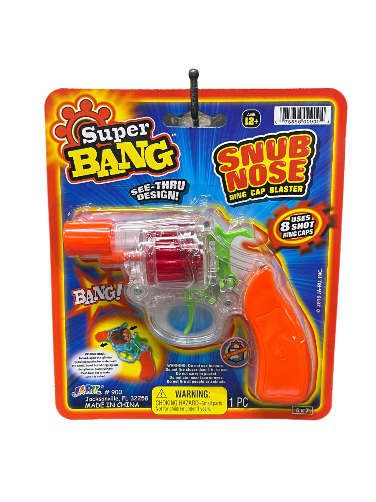 Super Bang Snub Nose ring cap blaster toy in packaging