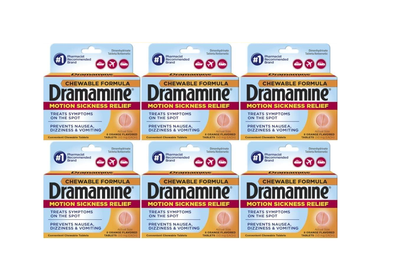 Dramamine Chewable Tablets 8ct per box 6/bx