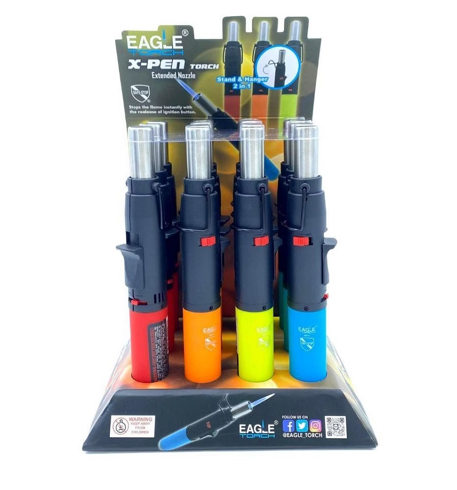 wholesale Eagle 8" X-Pen Torch Lighter w/extended Nozzle 12/tray