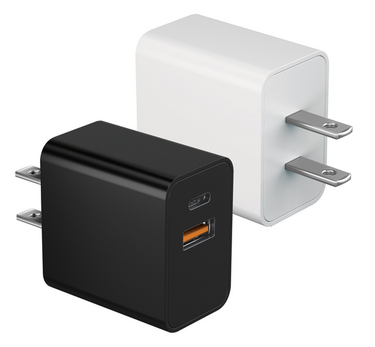 Fast Energy Dual Wall Plug Charger USB w/Type C 12pc Display