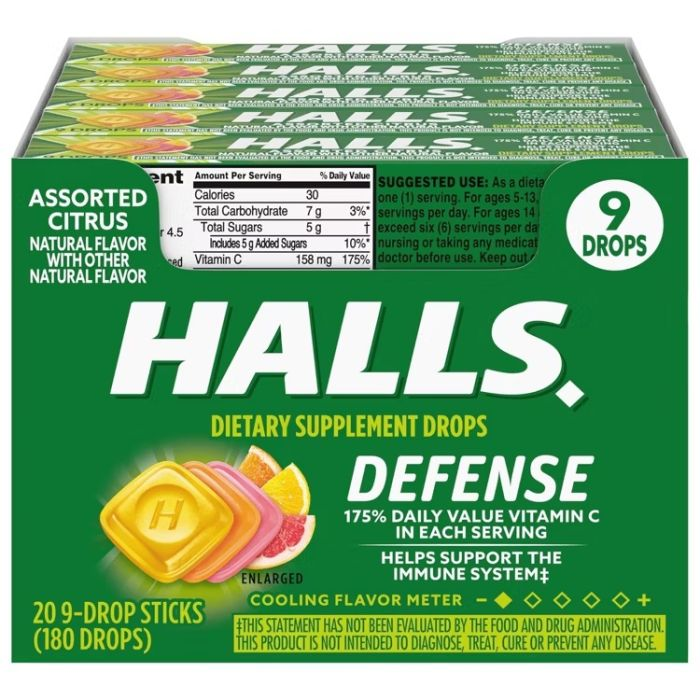 Halls Defence Asst Citrus Cough Drops 20/ct