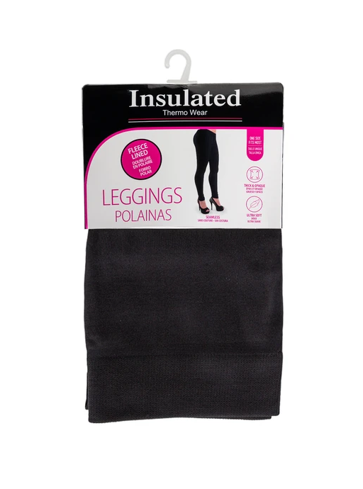 Ladies Insulated Winter Black Leggings 12/bx