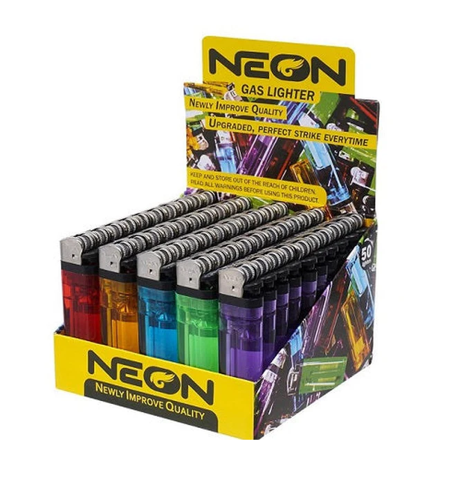 Neon Clear Disposable Lighters