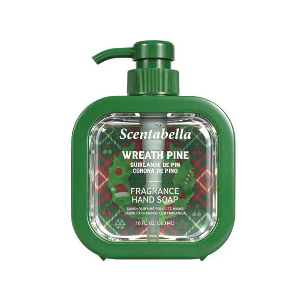 Scentabella Hand Soap 10oz Holiday Green Wreath Pine 12/bx