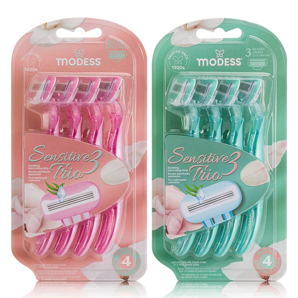 Modess Triple Blade Razors 4-Pack 12/bx