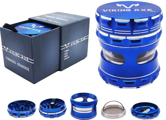 Viking Axe 63mm 4 Part Aluminum Grinder w/ Side Window 1/pc