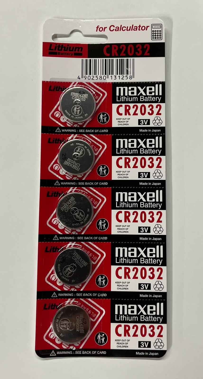 Maxell Lithium Coin Cell Battery CR2032 5pc
