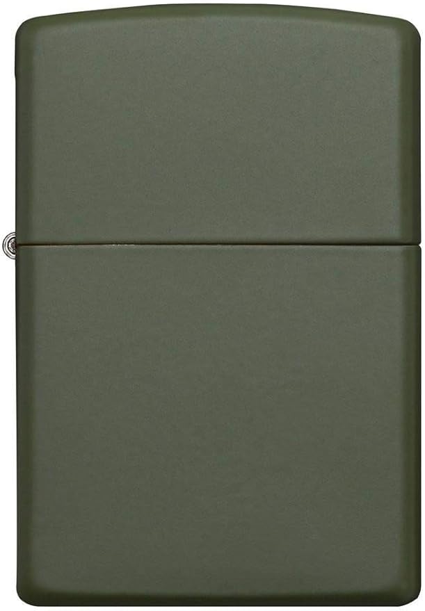 Green Zippo lighter on a white background