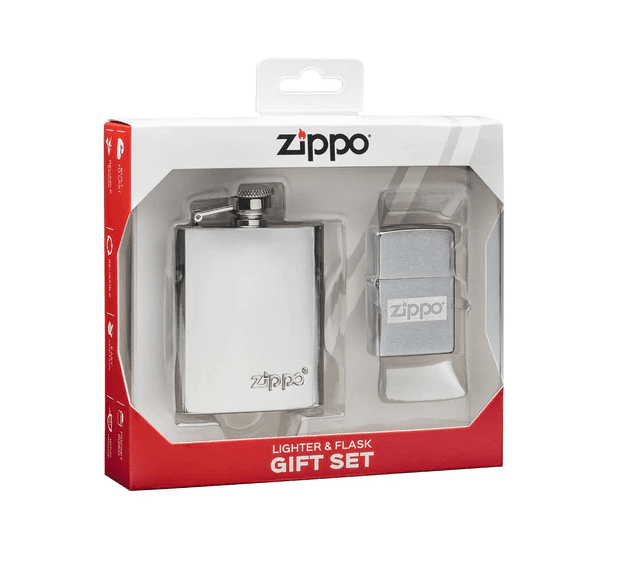 Zippo Flask and Lighter Gift Set #49358