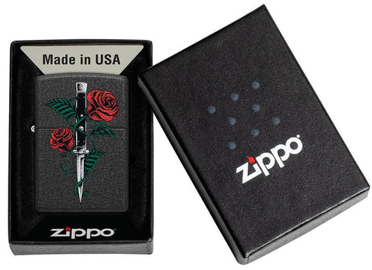 Zippo Rose Dagger Tattoo Design #49778
