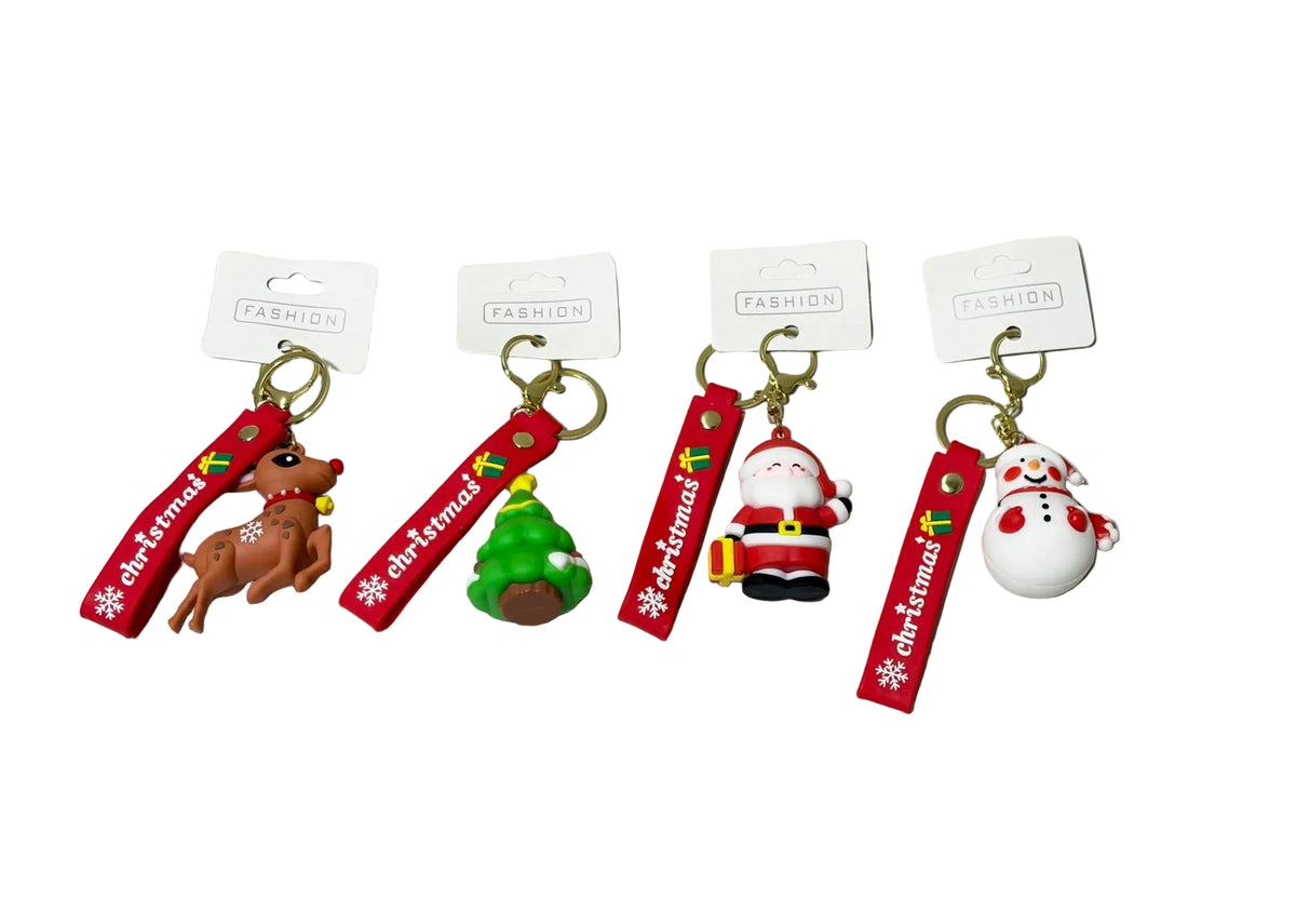 Christmas Holiday Keychain Assorted 4 Styles 12/bx