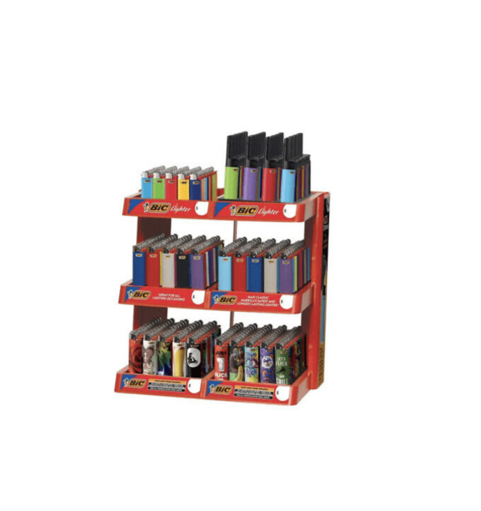 Bic Lighters 6 Tier Display 290/ct