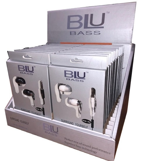 Blu Bass earphones 24/Display