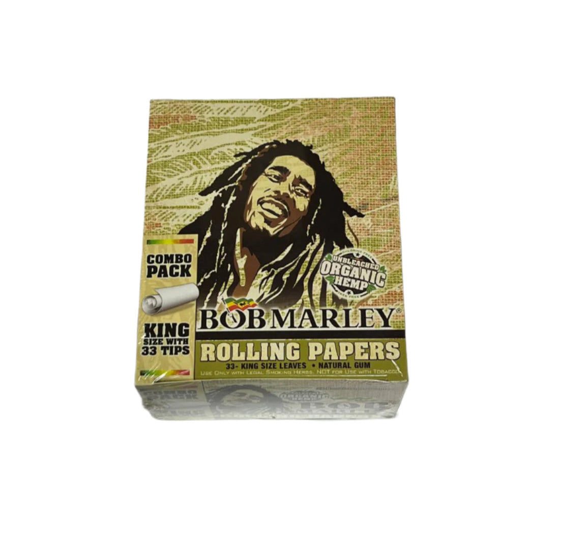 Bob Marley Cigarette Paper Organic Hemp King Size+Tips 24/bx