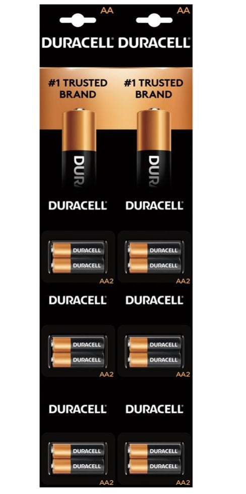 Duracell AA/2pk 6/Card (On Strip)