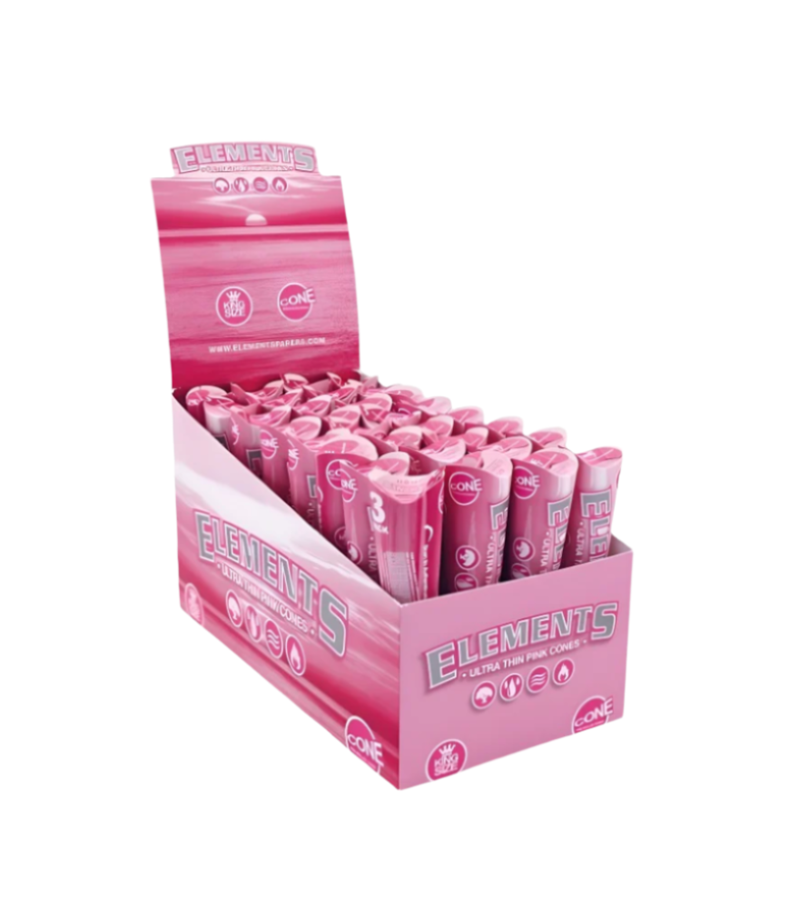 Elements Pink King Size Cones 3pk 32/bx