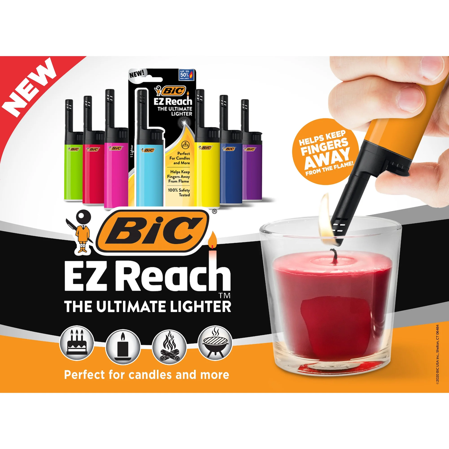 Bic Extended Head Ez Reach Lighters 40ct