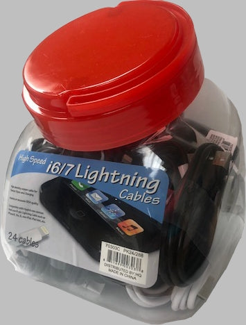 USB A to IPHONE Charging Cable 24/Jar