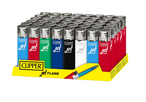Clipper Solid Assorted Jet Torch Lighters 48/tray