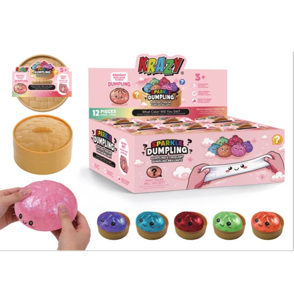 Krazy Glitter Dumpling Squishy Toy 12/bx