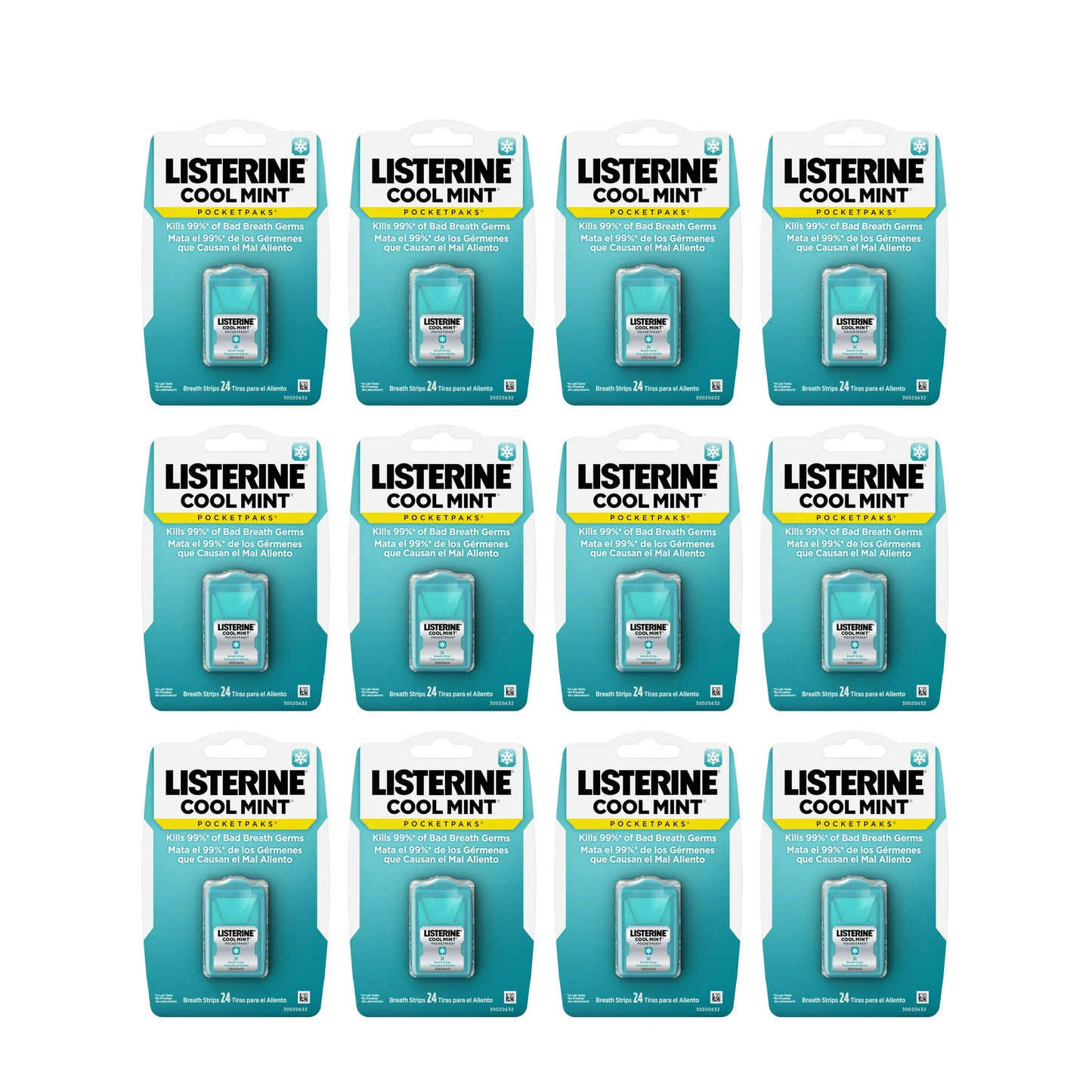 Listerine Cool Mint Breath Strips Pocketpaks 24ct 12/bx