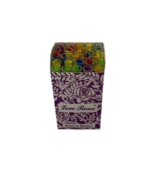Glass Tube Love Roses Thick Glass 25/bx