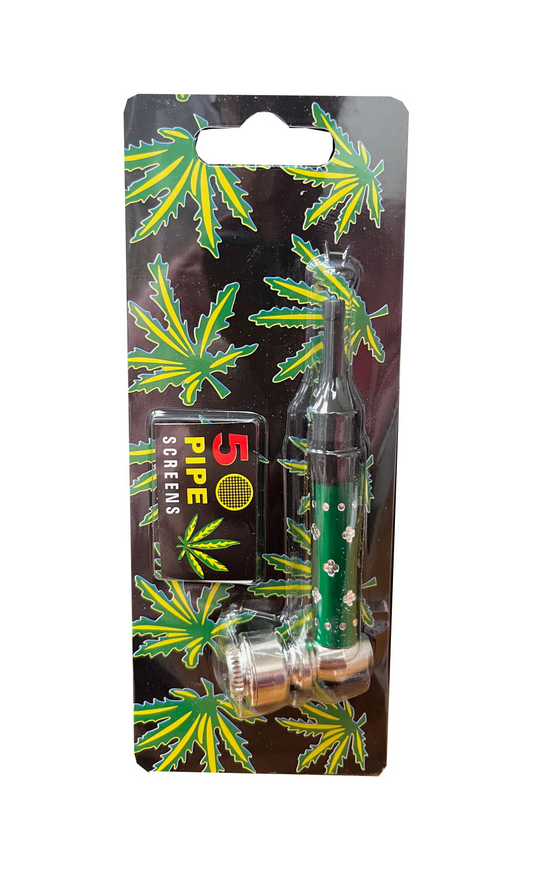 Dimond Cut Metal Pipe W/Tip & Screens 12/bx