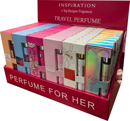 wholesale Ladies Perfume Travel Vials 1.18oz/35ml, 48/ct Display
