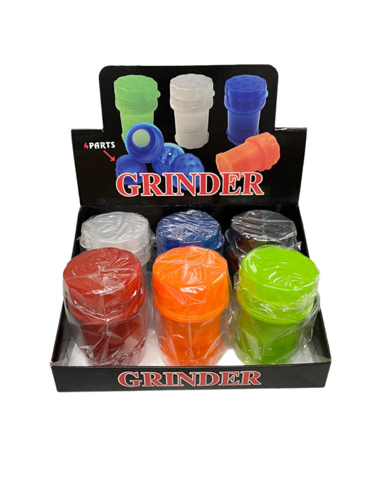 Plastic 4 Part Tobacco Grinder With Storage 6/bx