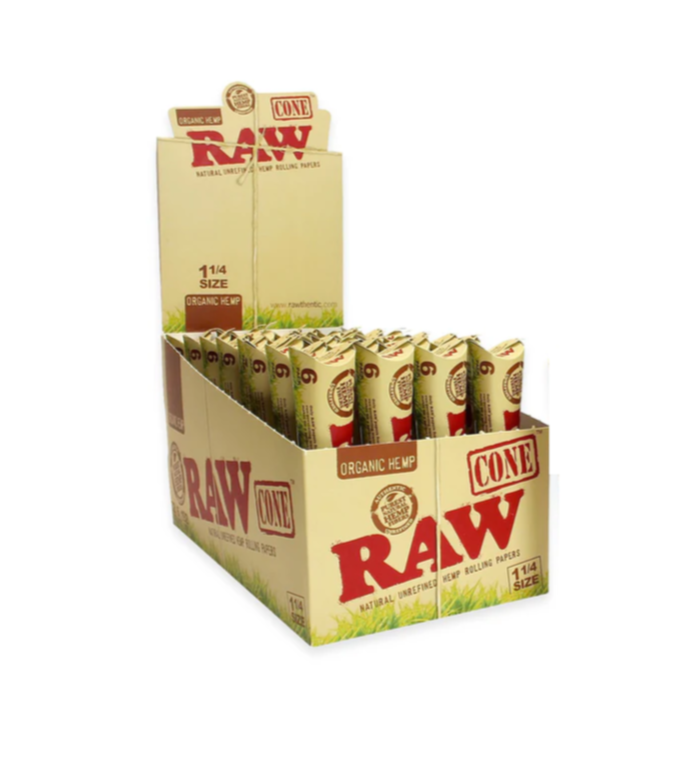 Raw Organic Hemp Cones 1.25 32 Packs of 6