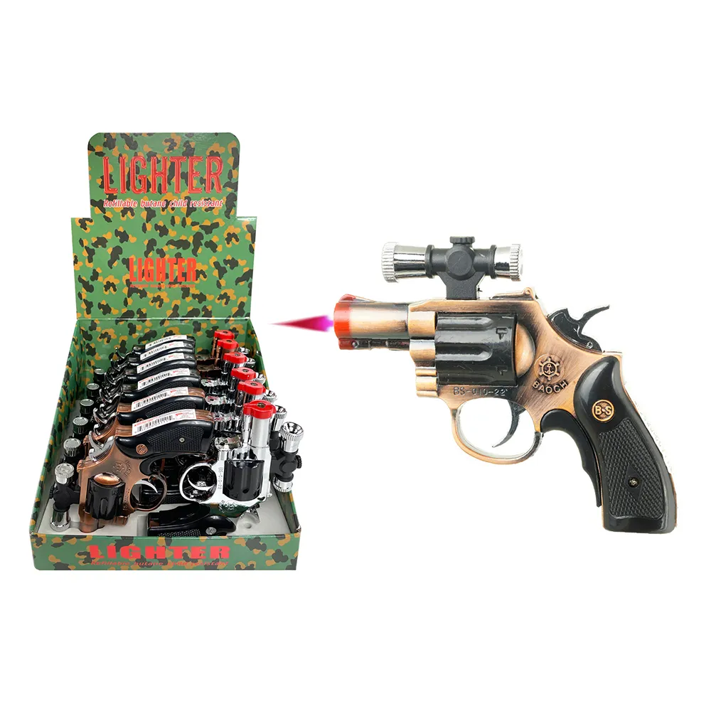 Revolver-shape Gun Lighter with Laser Pointer 12/bx