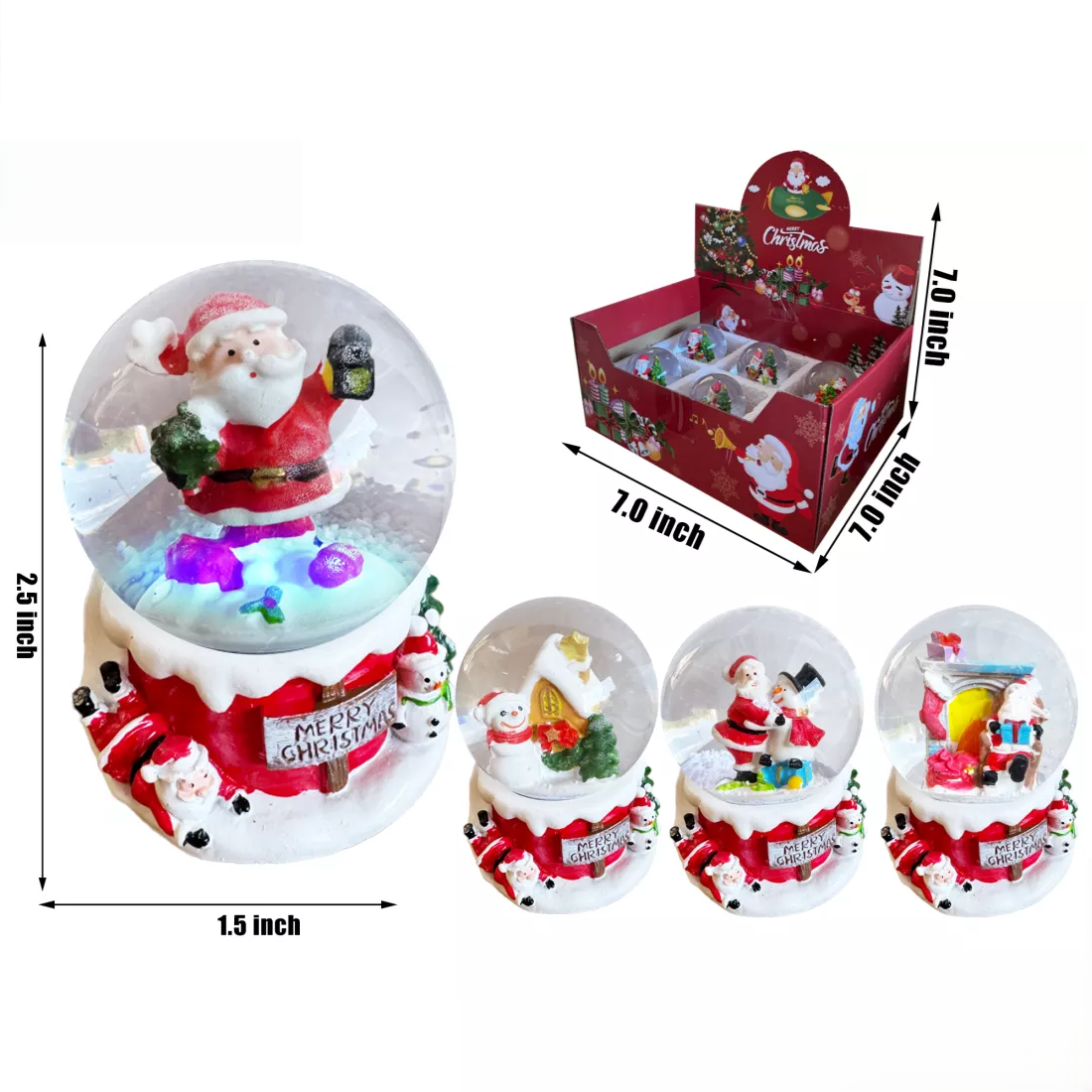 Christmas Snow Globe Assorted Styles 6/Display