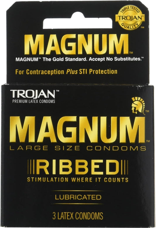Trojan Magnum Ribbed 3pk 12Bx