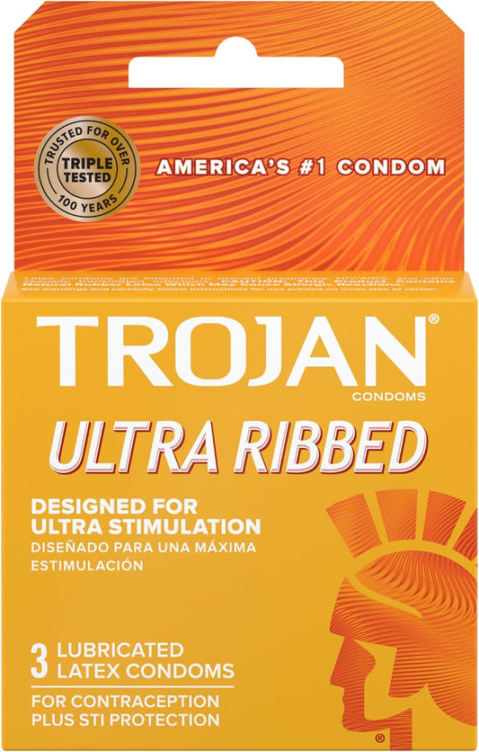 Trojan Ultra Ribbed 3pk 12bx