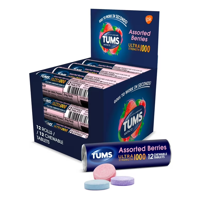 Tums Berry Ultra Strength 1000 12/Rolls