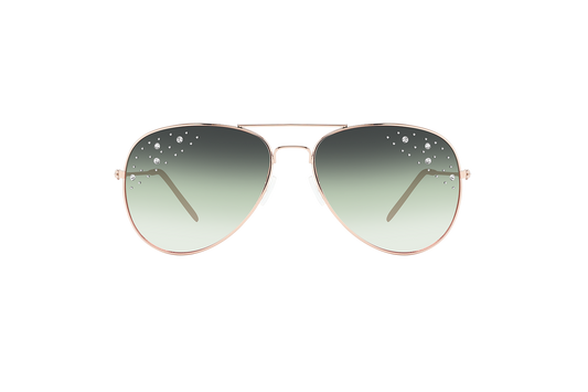 wholesale Lady Rhinestone Aviator Sunglasses 12/bx