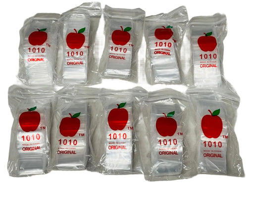 Mini Zip Lock Baggies 1" x 1" 10 Bundles Of 100 Bags Per Bundle