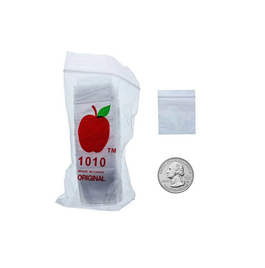 Mini Zip Lock Baggies 1" x 1" 10 Bundles Of 100 Bags Per Bundle