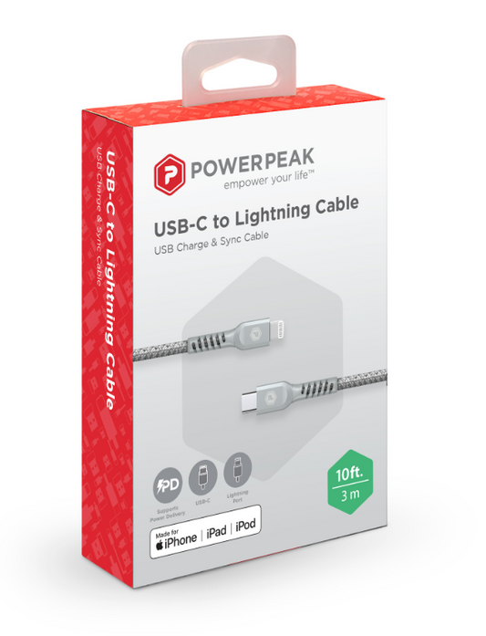 Type C to Lightning 10ft Cable
