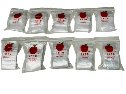 Mini Zip Lock Baggies 1.5" x 1" 10 Bundles Of 100 Bags Per Bundle