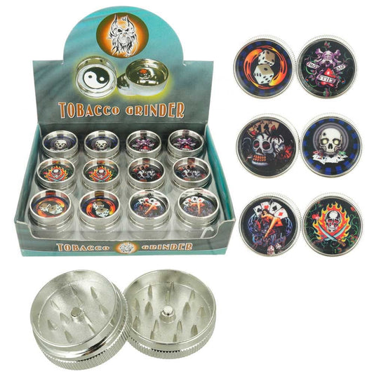 30mm 2 Part Grinder w/ Skull Design 24/bx