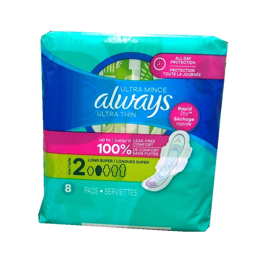 Always Ultra Thin w/Wings Size 2 8ct, 8/bx