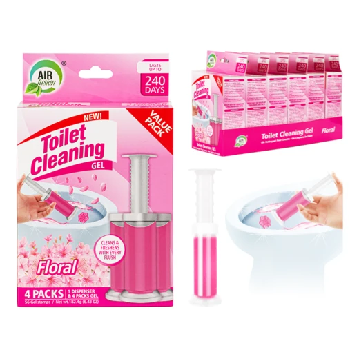 Air Fusion Toilet Cleaning Gel 1.6oz 4pk Floral 6/bx
