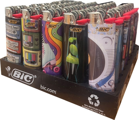 Bic Nostalgia Lighters Display Tray – 50 Count